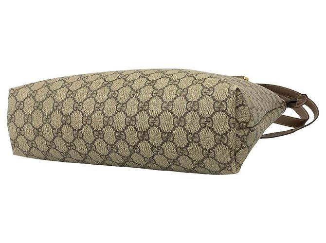 Borsa Tote in pelle Gucci Old GG Logo Pattern Marrone - vista 8