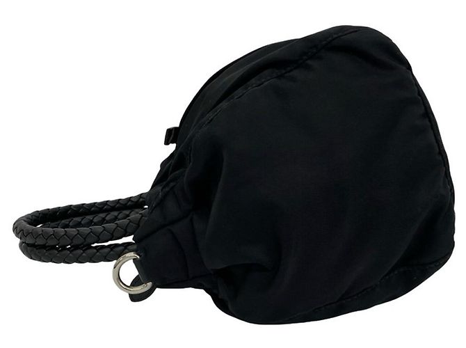 Ribbon Bolsa Prada em nylon Tessuto e couro com logo triângulo e fita Preto - vista 5