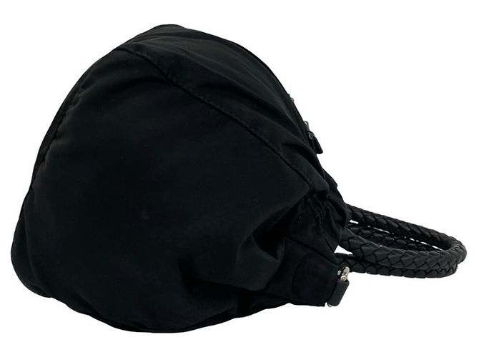 Ribbon Bolsa Prada em nylon Tessuto e couro com logo triângulo e fita Preto - vista 6