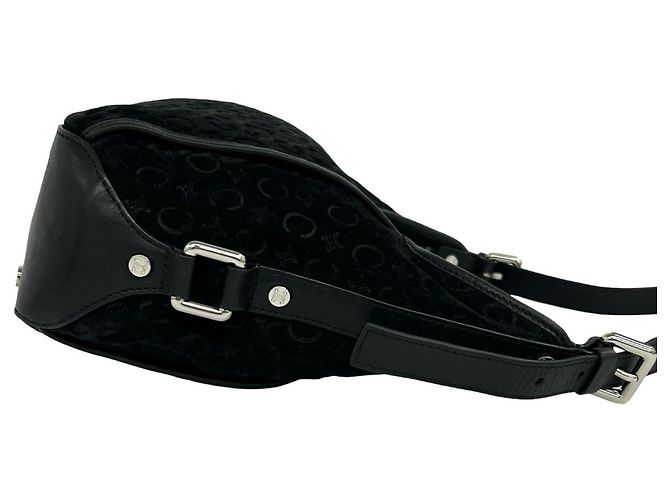 Céline Celine Vintage C Macadam Logo Pattern Schultertasche Schwarz - Ansicht 6