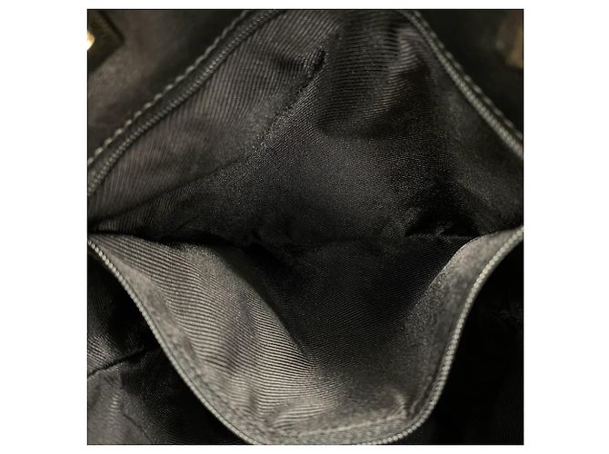 Gucci Mini Tote Bag aus Leder und Canvas mit GG Logo Muster Schwarz - Ansicht 10