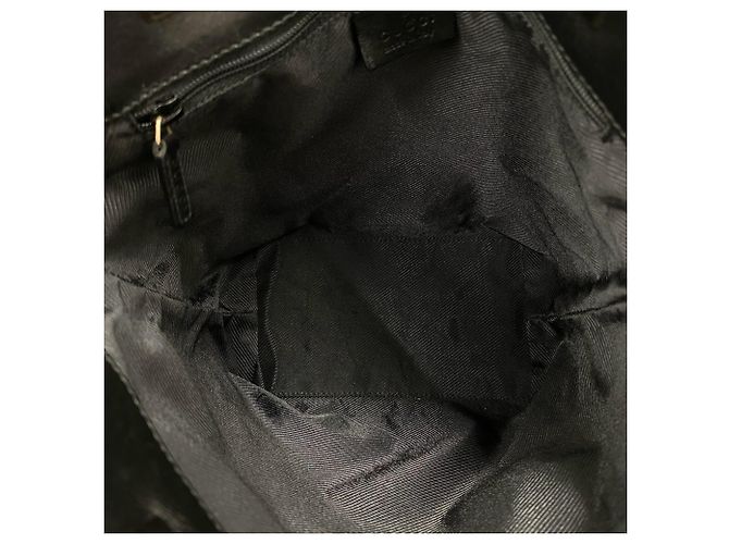 Gucci Mini Tote Bag aus Leder und Canvas mit GG Logo Muster Schwarz - Ansicht 9