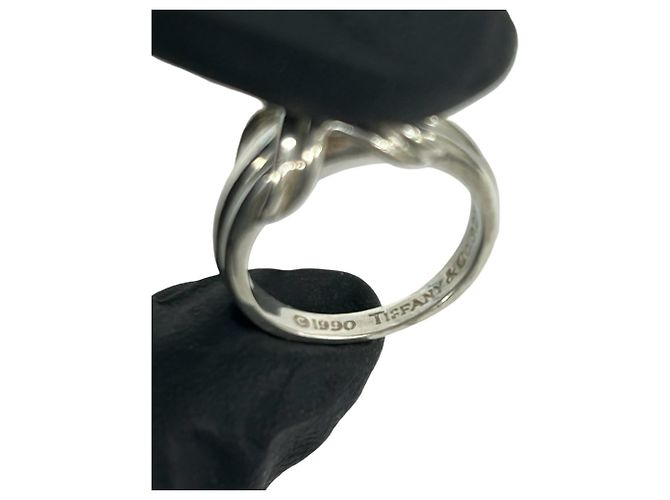 Autre Marque Anello Tiffany Vintage Signature Silver Band Argento - vista 4