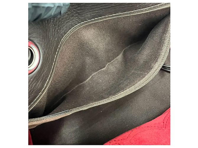 Borsa Tote in pelle scamosciata con logo ricamato Loewe Marrone Rosso - vista 10