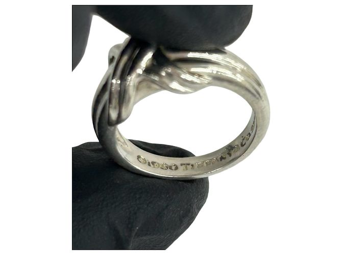 Autre Marque Anello Tiffany & Co. Vintage Signature Band Argento - vista 3