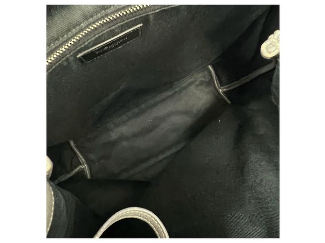 Yves Saint Laurent grauer Lederrucksack Braun - Ansicht 9