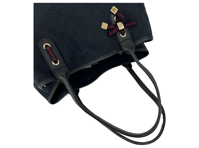 Gucci Sherry Line GG Canvas Leder Tote Bag Schwarz - Ansicht 4