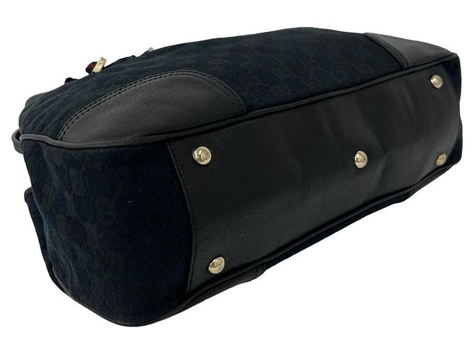 Gucci Sherry Line GG Canvas Leder Tote Bag Schwarz - Ansicht 7
