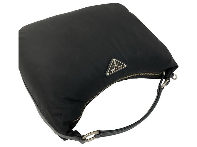 Sac Tote Prada avec logo triangle en métal Noir - vue 4