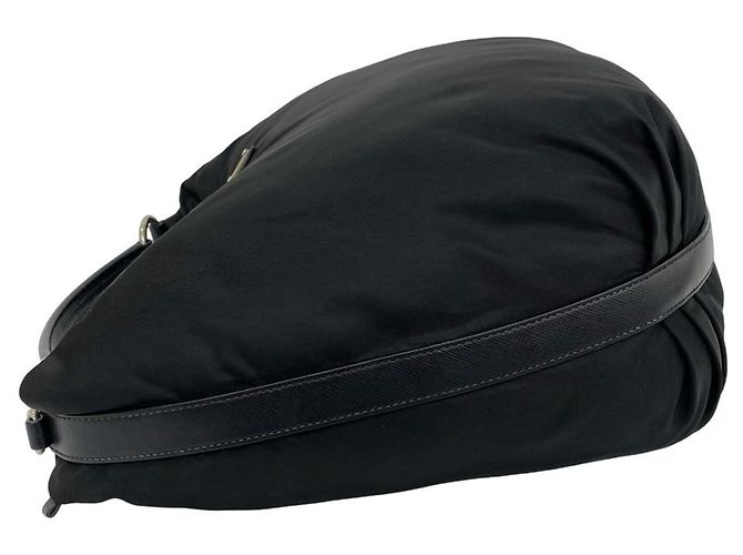 Sac Tote Prada avec logo triangle en métal Noir - vue 5