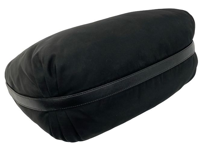Sac Tote Prada avec logo triangle en métal Noir - vue 7
