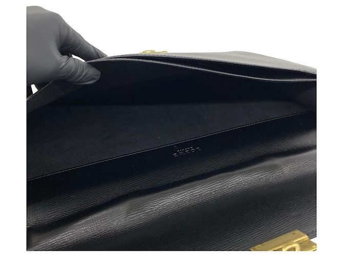 Mala de negócios em pele com relevo Anagram Loewe Preto - vista 9