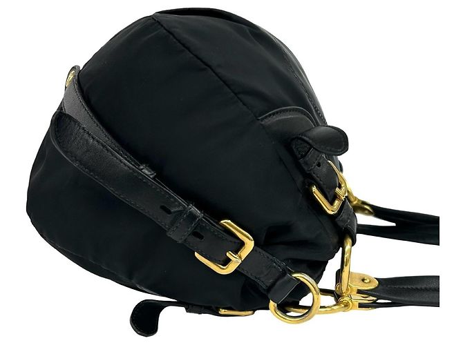 Tote Sac cabas Prada en Tessuto Pocono avec logo métallique Noir - vue 6