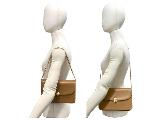 Christian Dior Vintage Brown Leather 2-Way Chain Shoulder Bag - view 2