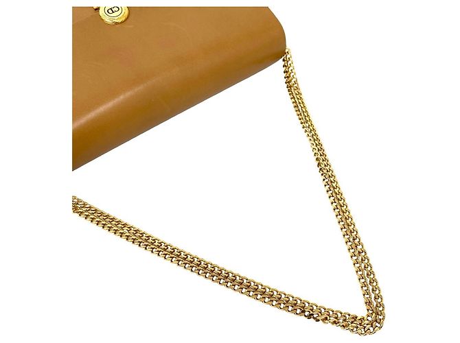 Christian Dior Vintage Brown Leather 2-Way Chain Shoulder Bag - view 4