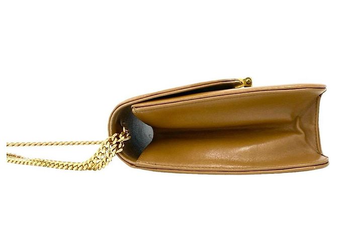 Christian Dior Vintage Brown Leather 2-Way Chain Shoulder Bag - view 5