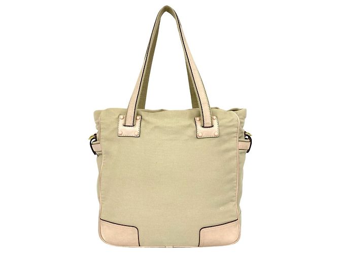 Bolsa de Ombro 2-Way em Couro e Lona Anagram LOEWE Rosa Bege - vista 3
