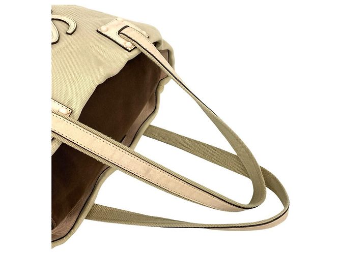 Bolsa de Ombro 2-Way em Couro e Lona Anagram LOEWE Rosa Bege - vista 4