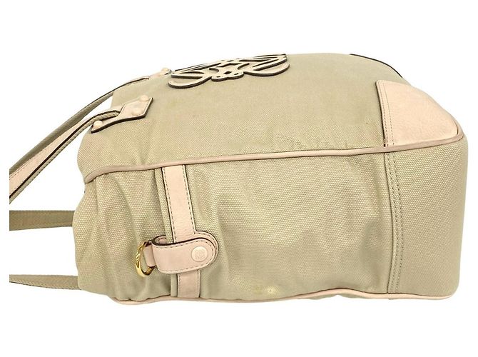 Bolsa de Ombro 2-Way em Couro e Lona Anagram LOEWE Rosa Bege - vista 5