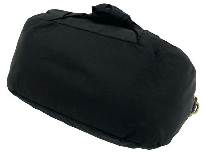 Prada Tessuto Pocono Nylon Leather Handbag Black - view 8