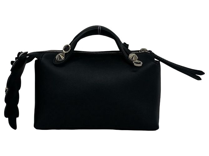 Borsa a tracolla in pelle con logo Fendi By The Way Nero - vista 3