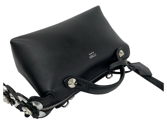 Borsa a tracolla in pelle con logo Fendi By The Way Nero - vista 4