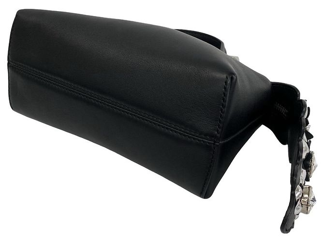 Borsa a tracolla in pelle con logo Fendi By The Way Nero - vista 8