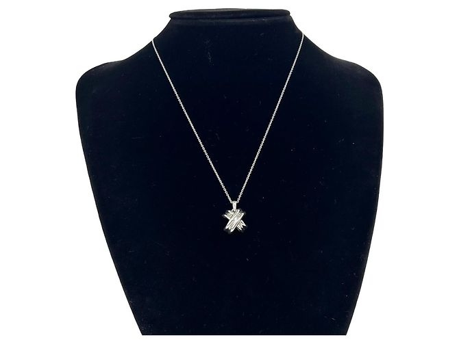 Autre Marque Collana Croce Tiffany Vintage Signature Argento - vista 2