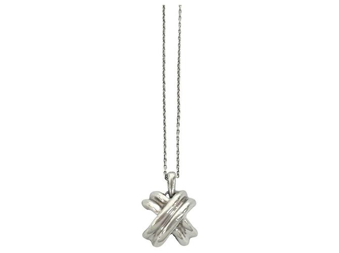 Autre Marque Collana Croce Tiffany Vintage Signature Argento - vista 4