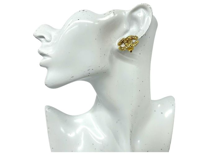 Orecchini a clip Chanel Vintage Coco Mark motivo lava D'oro - vista 2