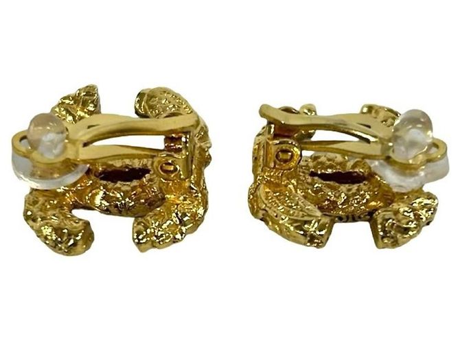 Orecchini a clip Chanel Vintage Coco Mark motivo lava D'oro - vista 4