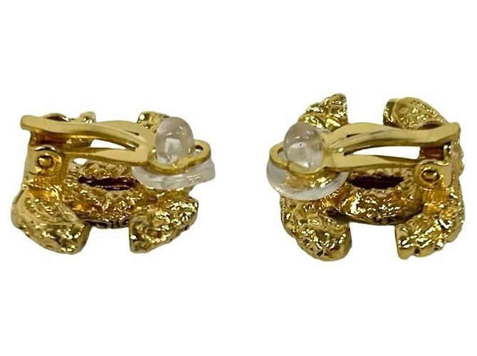 Orecchini a clip Chanel Vintage Coco Mark motivo lava D'oro - vista 5