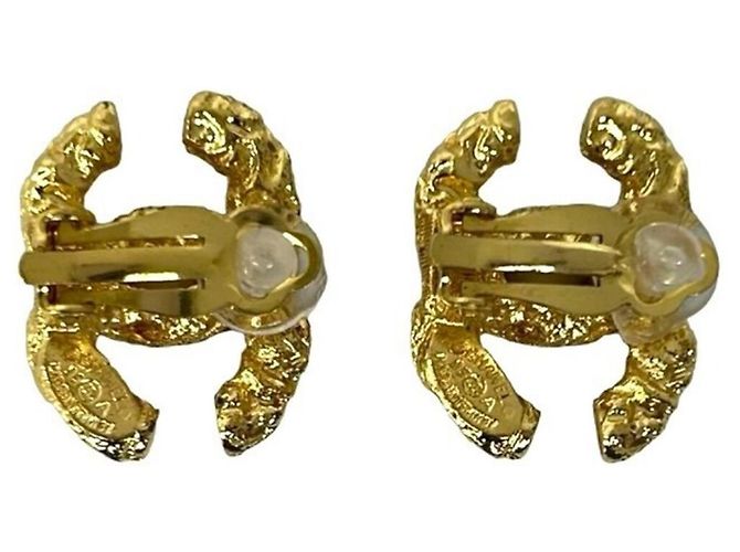 Orecchini a clip Chanel Vintage Coco Mark motivo lava D'oro - vista 6