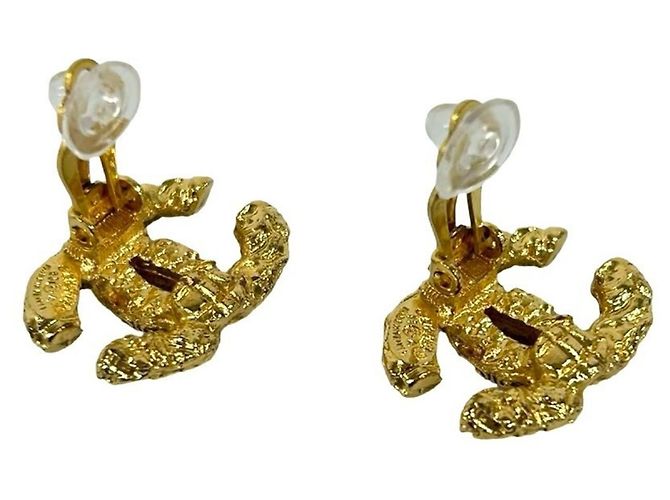 Orecchini a clip Chanel Vintage Coco Mark motivo lava D'oro - vista 7