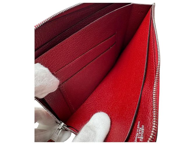 Hermès Tarjetero de piel roja Hermes - vista 10