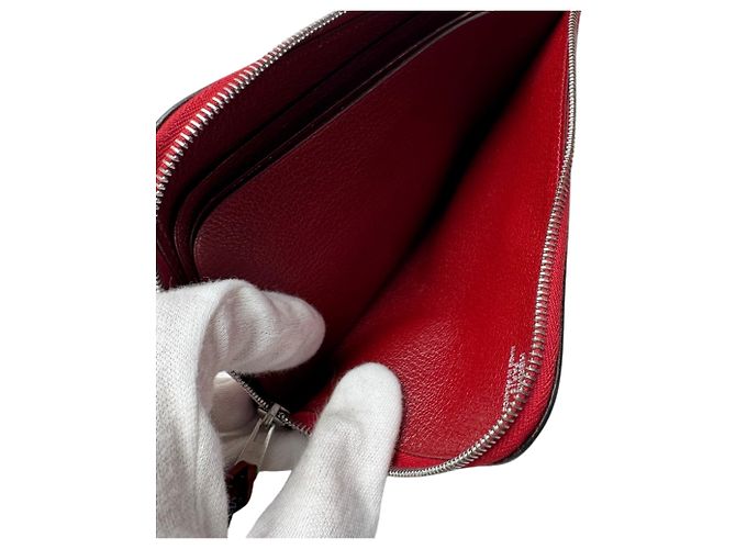 Hermès Tarjetero de piel roja Hermes - vista 11