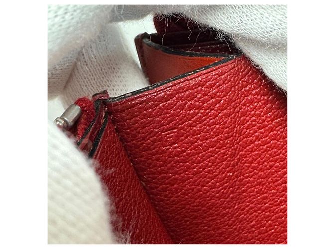 Hermès Tarjetero de piel roja Hermes - vista 14