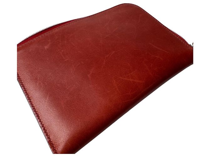 Hermès Tarjetero de piel roja Hermes - vista 15