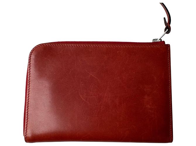 Hermès Tarjetero de piel roja Hermes - vista 2