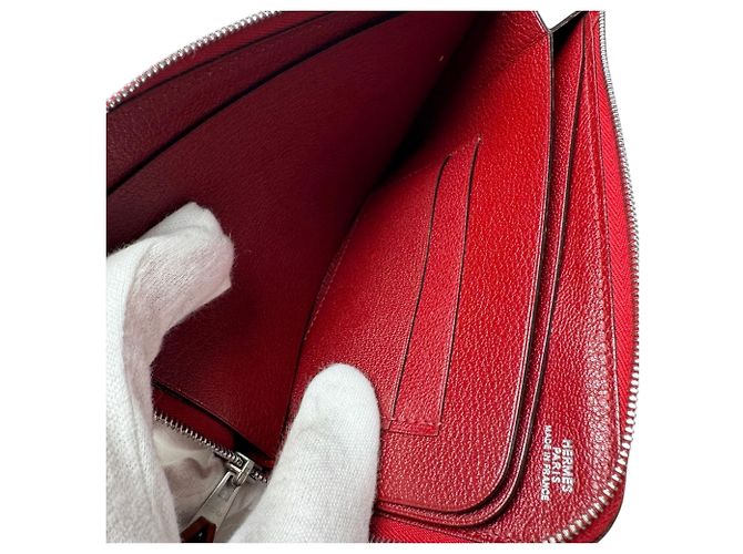 Hermès Tarjetero de piel roja Hermes - vista 9