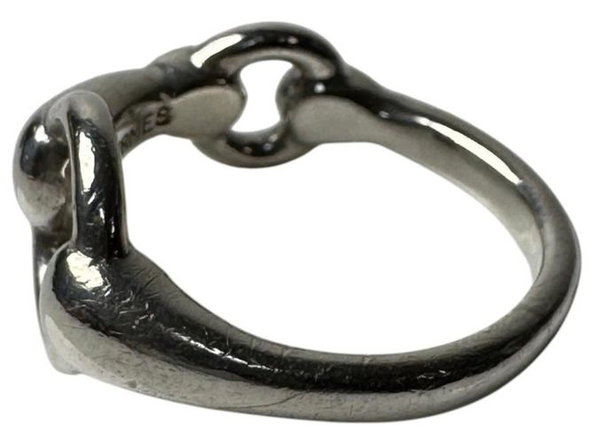 Ring Hermès Anel Faixa Horsebit em Prata Hermes - vista 4