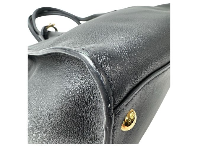 Prada Medium Soft Grain Leather Tote Bag Black - view 13