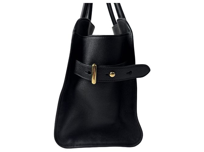 Prada Medium Soft Grain Leather Tote Bag Black - view 3