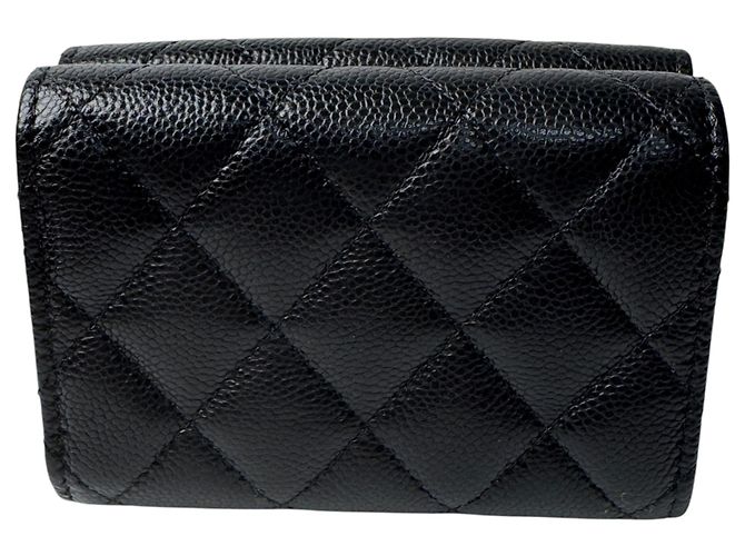 Portafoglio tri-fold Chanel Matelassé Caviar Skin Nero - vista 2