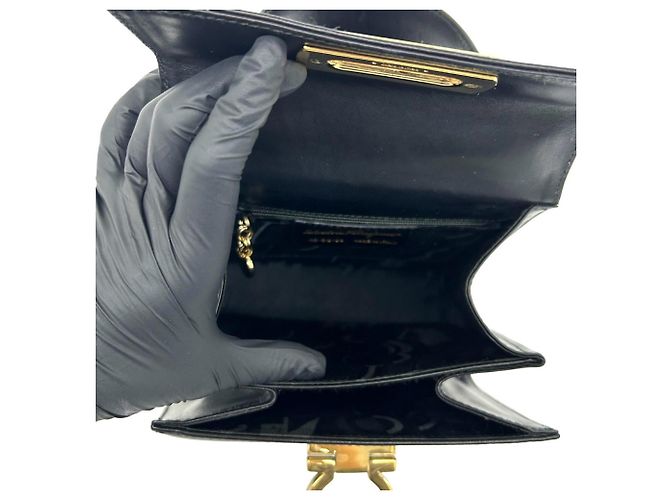 Borsa in pelle Salvatore Ferragamo con logo Gancini Nero - vista 9