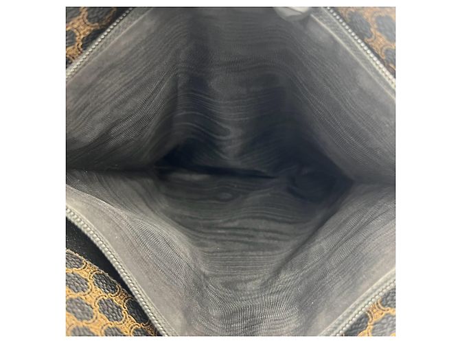 Céline CELINE Vintage Macadam Blazon Logo Pattern Ledertasche Tote Bag Braun Schwarz - Ansicht 10