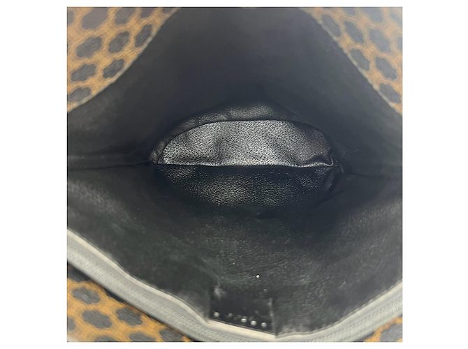 Céline CELINE Vintage Macadam Blazon Logo Pattern Ledertasche Tote Bag Braun Schwarz - Ansicht 9