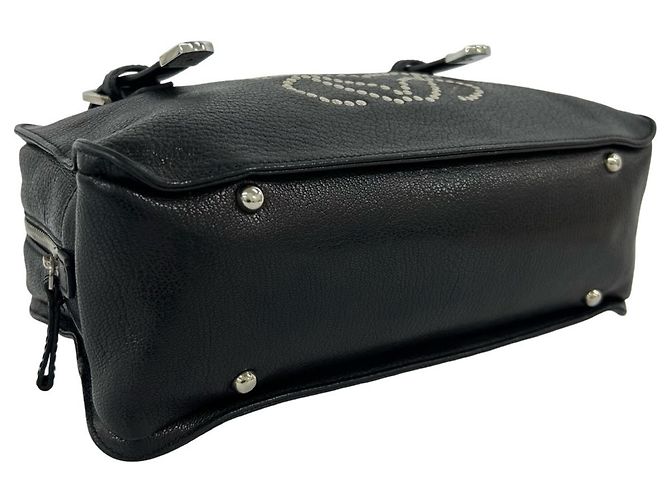 Borsa a mano in pelle borchiata Loewe Anagram Mini Boston Bag - Black Nero - vista 7
