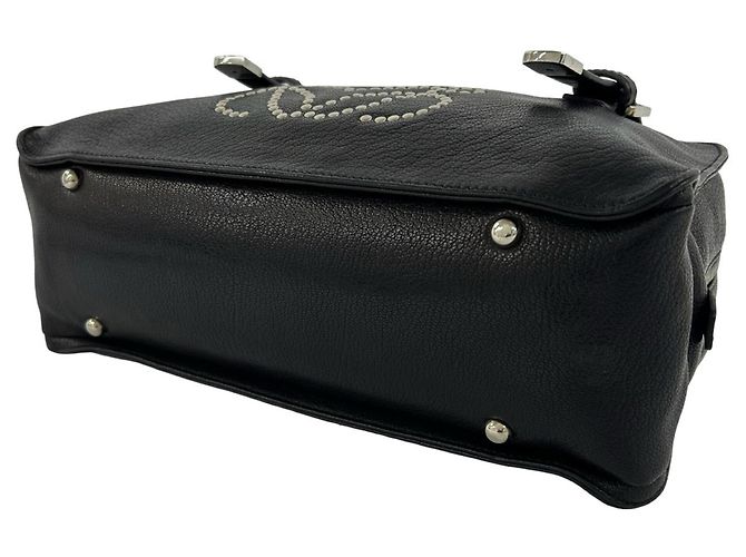 Borsa a mano in pelle borchiata Loewe Anagram Mini Boston Bag - Black Nero - vista 8