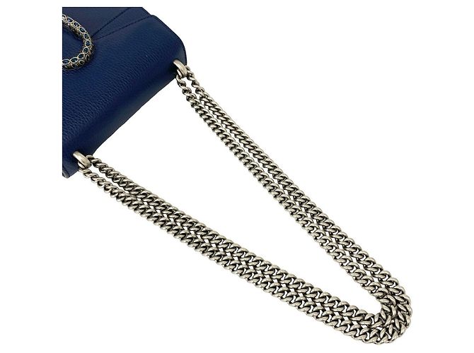 Borsa a tracolla Gucci Dionysus in pelle con catena Blu navy - vista 4